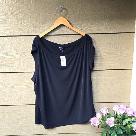 Torrid Studio Net Off Shoulder Cowl Top 2x Black New NWT - Picture 6 of 10